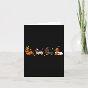 Wiener Hund Hexe Glückliches Halloween Süßes Hallo Karte