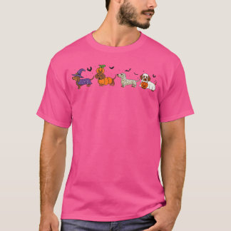Wiener Hund Hexe Glückliches Halloween Süßes Hallo T-Shirt