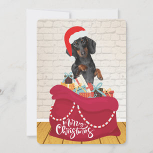 Wiener-Hund-Santa-Hut-Tasche Geschenke Weihnachten