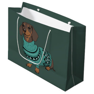 Wiener-Hund-Weihnachts-Hässlicher-Schwester-Dachsh Große Geschenktüte