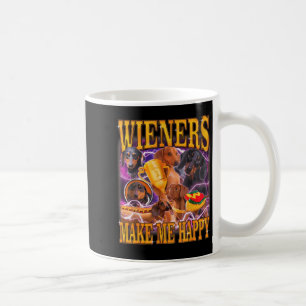 Wiener machen mich glücklich lustiger Dachshund-Hu Kaffeetasse