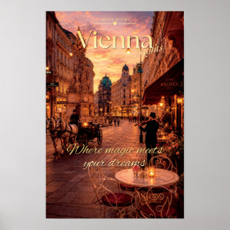 Wiener Nachtgeiger-Pferdekutsche-Szenenkunst Poster