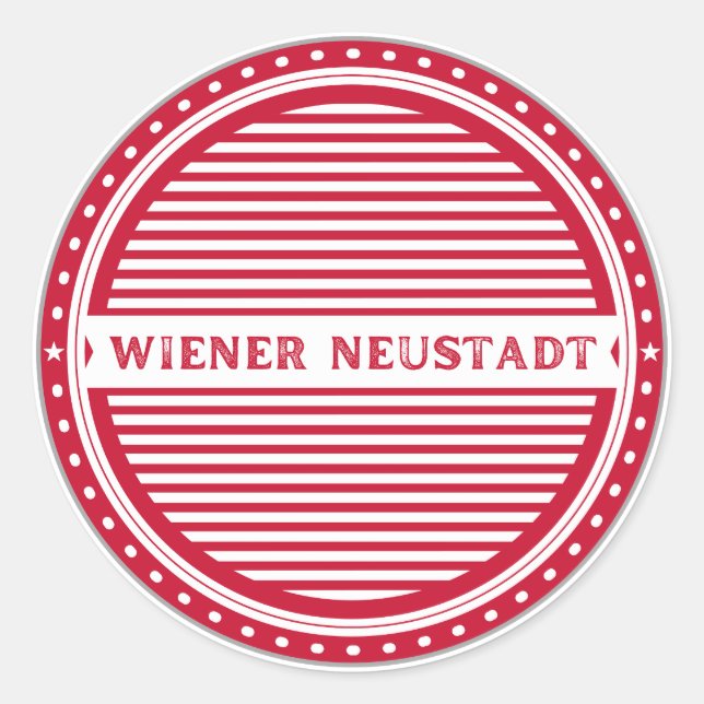 Wiener Neustadt City Pride Emblem Austria Identity Runder Aufkleber (Vorderseite)
