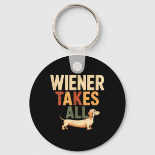 Wiener nimmt lustiges süßes Dachshund-Doxie-Liebha Schlüsselanhänger