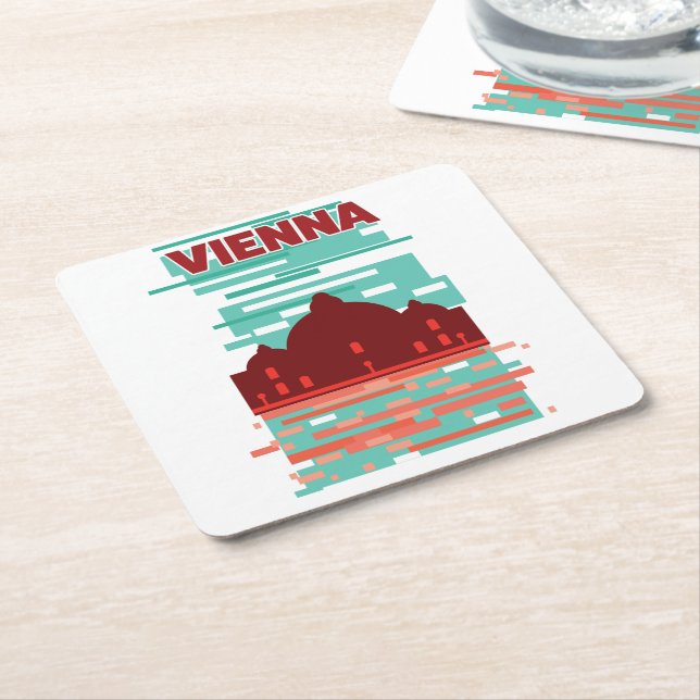 Wiener Reiseplakat Rechteckiger Pappuntersetzer (angewinkelt)