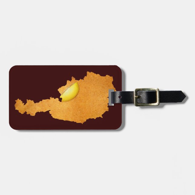 Wiener Schnitzel - Karte Österreichs Gepäckanhänger (Vorderseite horizontal)