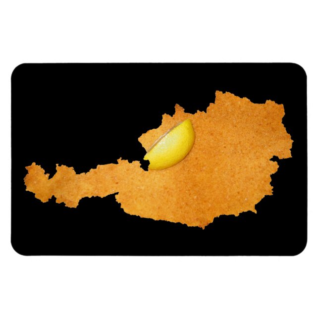 Wiener Schnitzel - Karte Österreichs Magnet (Horizontal)