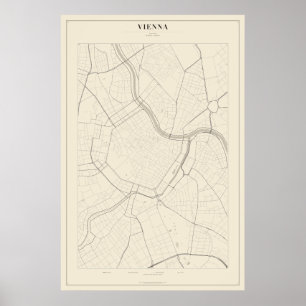 Wiener Straßenkarte Poster
