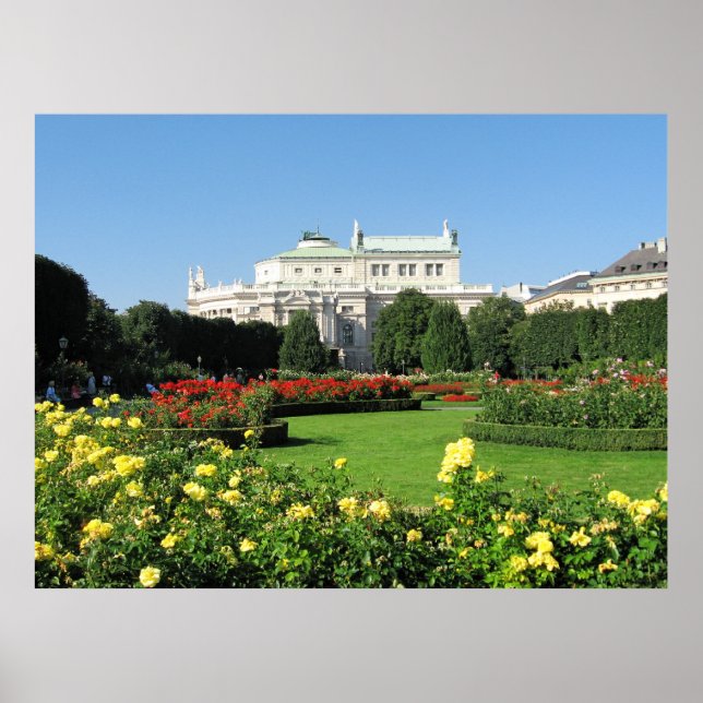 Wiener Volksgarten mit Rose Poster (Vorne)