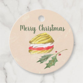 Wiener Wirbel Gebäck und Holly Weihnachten  Geschenkanhänger