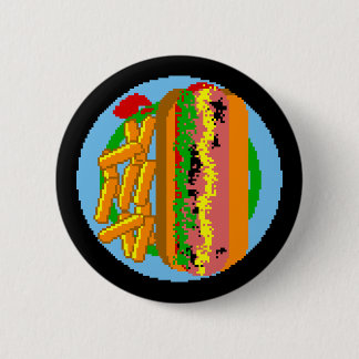 Wienerwurst Pixel-Platte Button