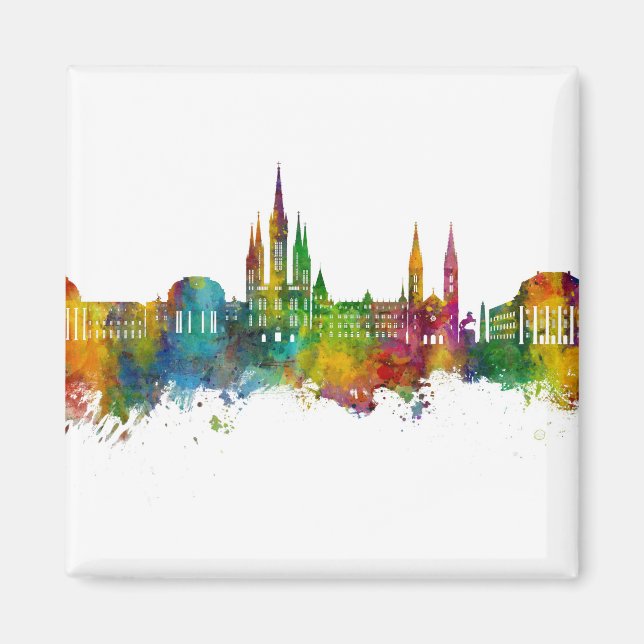 Wiesbaden Deutschland Skyline Magnet (Vorne)