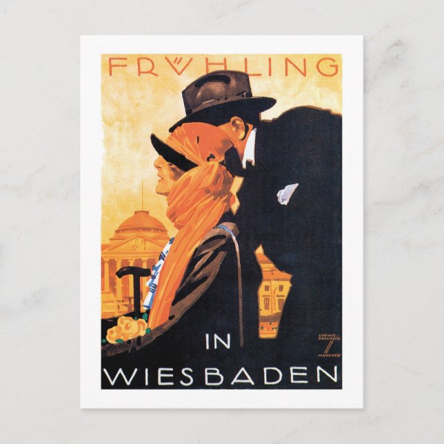 Wiesbaden Travel Poster Postkarte (Vorderseite)