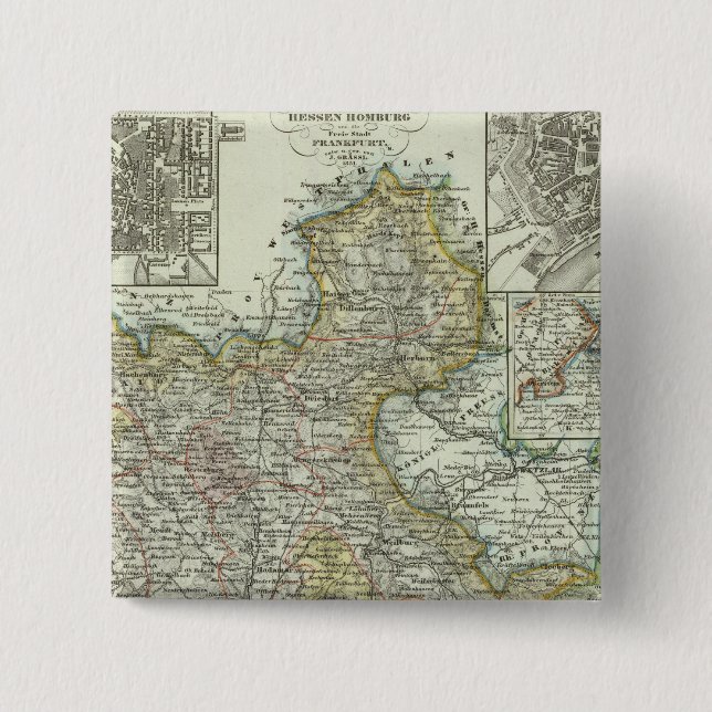 Wiesbaden und Frankfurt Deutschland Button (Vorderseite)