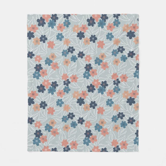Wiese mit bunten Frühlingsblumen Fleecedecke (Vorderseite)