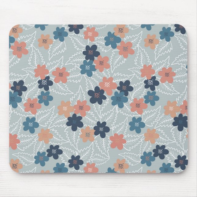 Wiese mit bunten Frühlingsblumen Mousepad (Vorne)