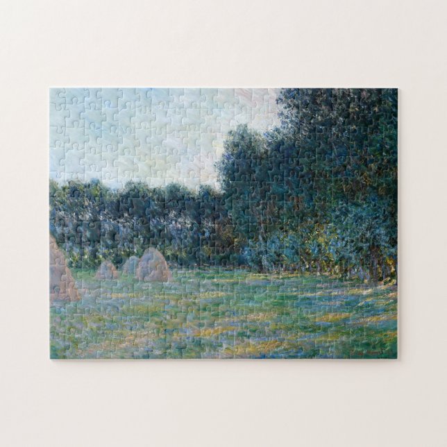 Wiese mit Hystacks bei Giverne Monet Kunstvoll wan Puzzle (Horizontal)