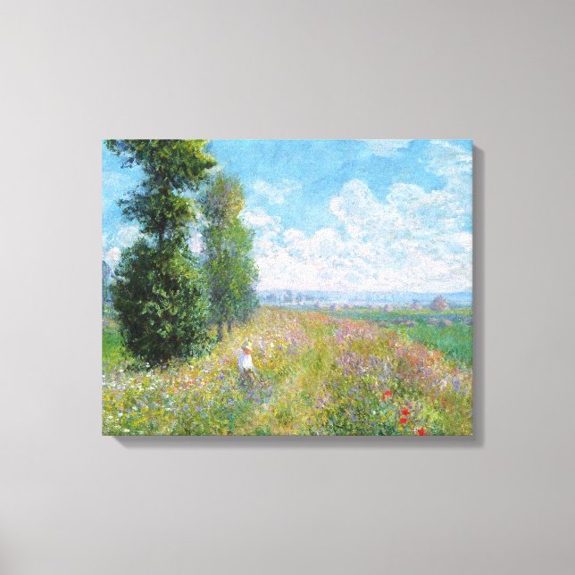 Wiese mit Poplars von Claude Monet Leinwanddruck (Vorderseite)