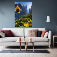 Wiese mit Sonnenblumen | AI Art Poster