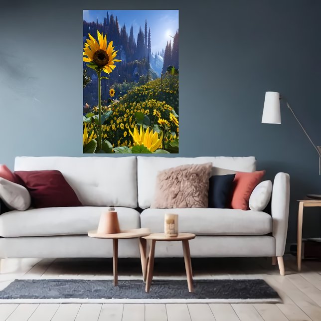 Wiese mit Sonnenblumen | AI Art Poster (Von Creator hochgeladen)