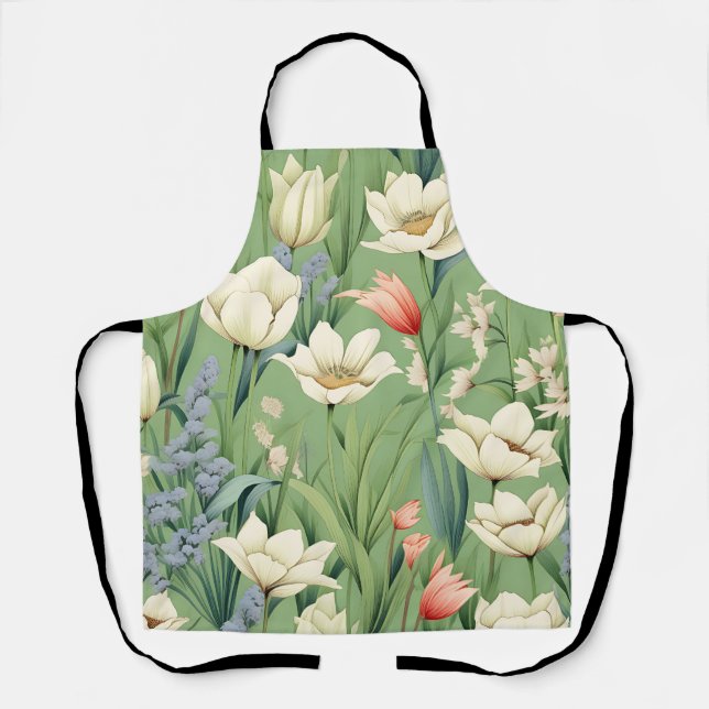 Wiese mit Tulips und Wildblumen Schürze (Vorderseite)