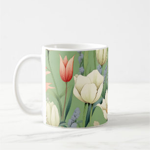 Wiese mit Tulpen und Wildblumen Kaffeetasse