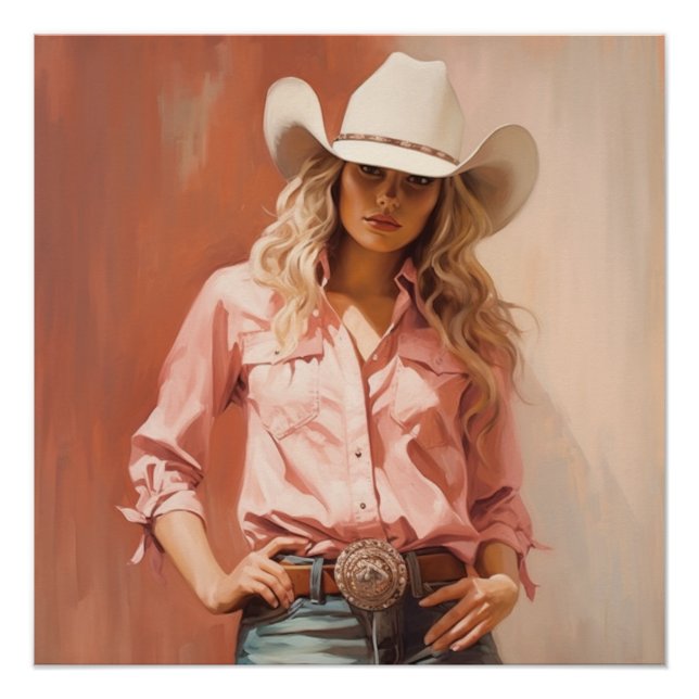 Wiese Muse: Cowgirl Wall Art Poster (Vorderseite)