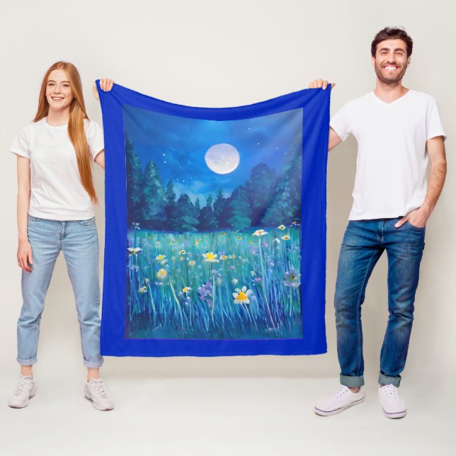 Wiese und Wald unter Vollmond Fleecedecke (Beispiel)