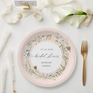 Wiesen-Blumen-Hochzeitspapierplatte elegant Pappteller