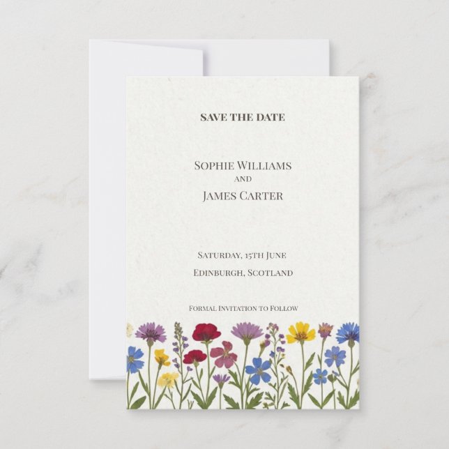 Wiesen-Blumen-Save-the-Date-Karte Save The Date (Vorderseite)