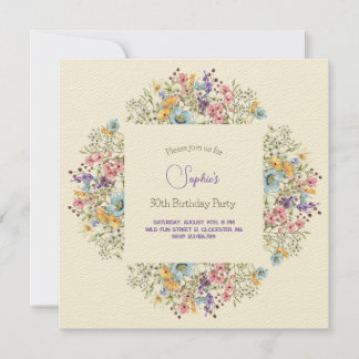 Wiesen farbenfrohe Blume Erwachsene Einladung zum 