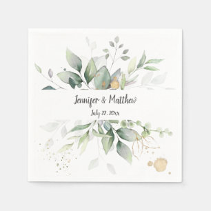 Wiesen- und Goldrahmen-Botanicals-Hochzeit Serviette