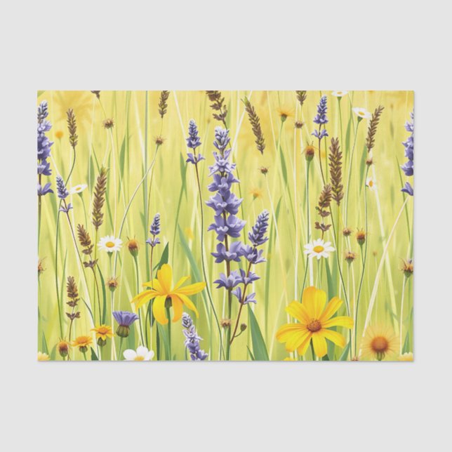 Wiesenblumen-Sommer-Muster Seidenpapier (Vorderseite)