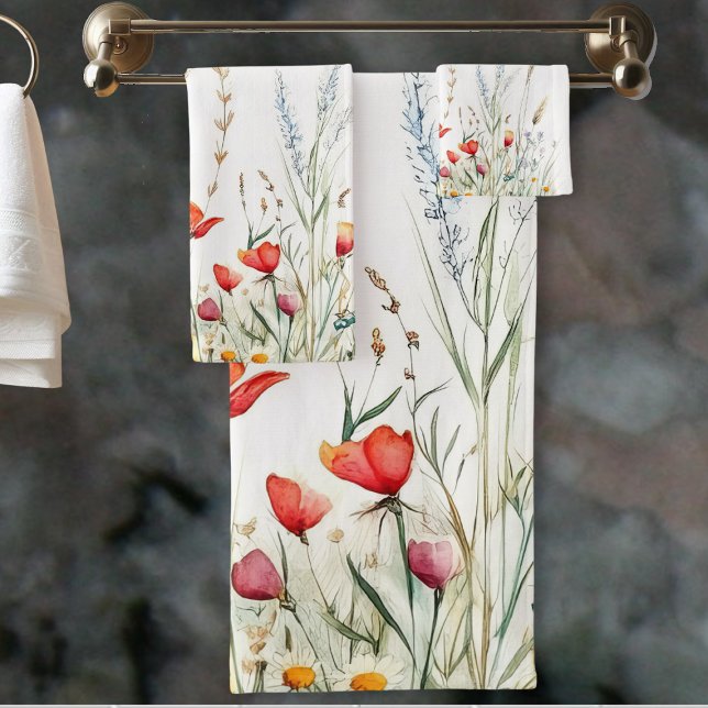 Wiesenblumen und Lavendel Badhandtuch Set (Von Creator hochgeladen)