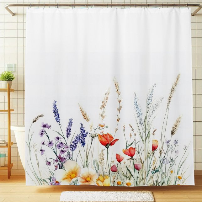 Wiesenblumen und Lavendel Duschvorhang (Von Creator hochgeladen)