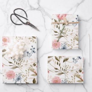 Wiesenhaus-Landhausstil-Wildblumengeschenk Geschenkpapier Set