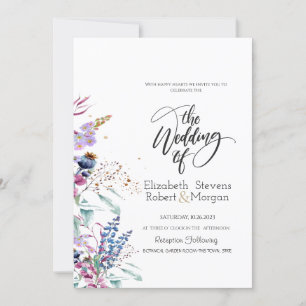 Wiesenhochzeit-Einladung mit Wildblumen Einladung