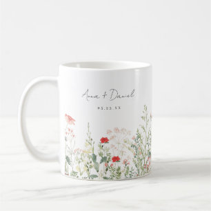 Wiesenhochzeit Gastgeschenk mit Wildblumen Kaffeetasse