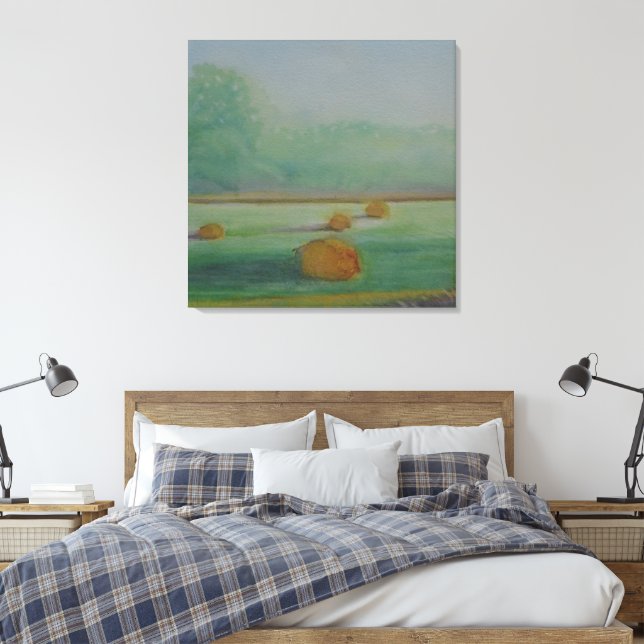Wiesenlandschaft: unangenehmer Morgen Leinwanddruck (Insitu (Schlafzimmer))