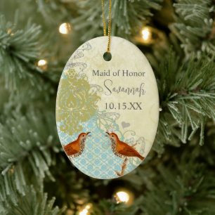 Wiesenlerche Vintage Love Bird Maid of Honor Keramik Ornament