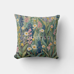 Wiesenweiher: Pastellfarben-Wildblumen Kissen