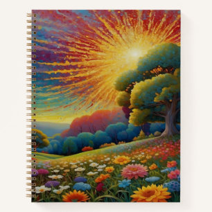 Wiesenwildblumen Bunte Kunst Notizbuch