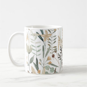 Wiesenwildblumen: Wasserfarben Charme. Kaffeetasse