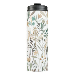 Wiesenwildblumen: Wasserfarben Charme. Thermosbecher