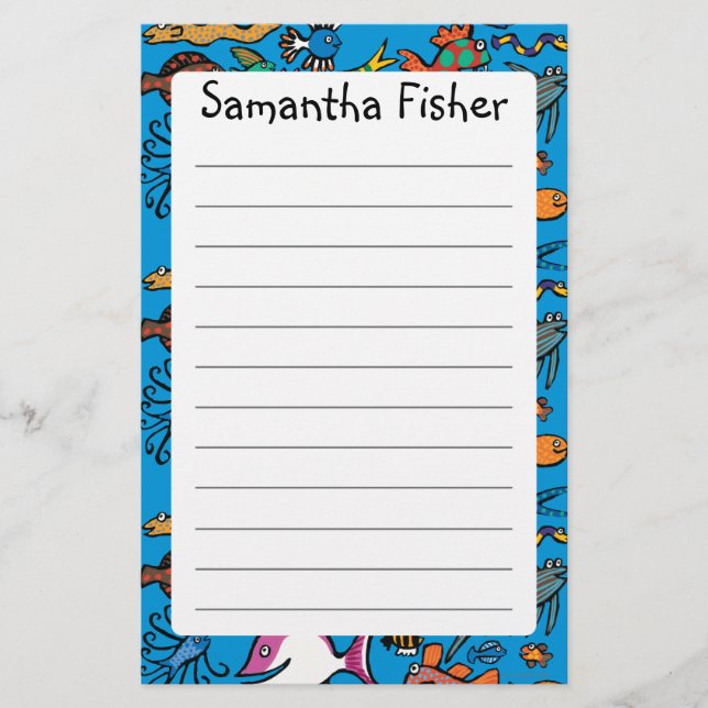 Wieviele verschiedenen Fische können Sie sehen? Briefpapier (Vorderseite)