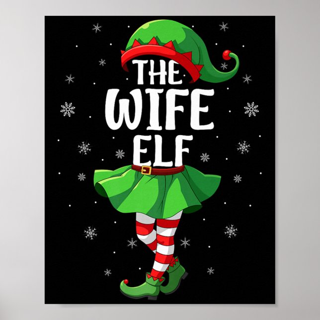 Wife Elf Christmas Girls Women Elf Squad Xmas Fami Poster (Vorne)