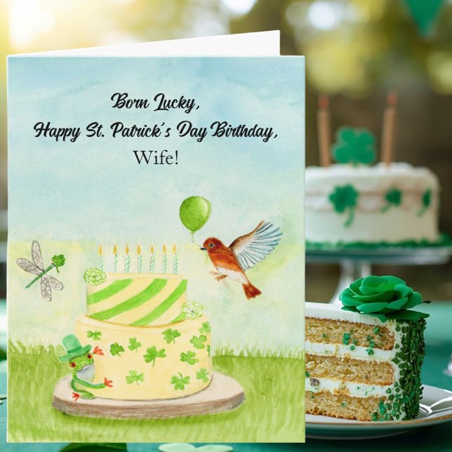 Wife Happy St Patricks Day Birthday Karte (Von Creator hochgeladen)
