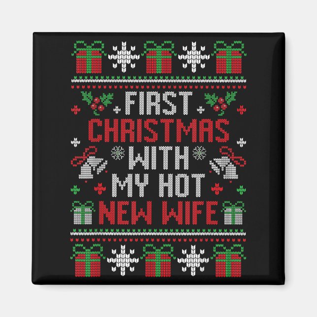 Wife Husband First Christmas Just Married Christma Magnet (Vorne)