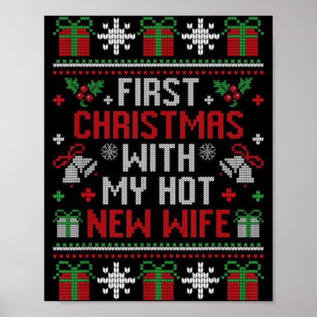 Wife Husband First Christmas Just Married Christma Poster (Vorne)