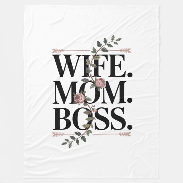 Wife. Mom. Boss. Fleecedecke (Vorderseite)
